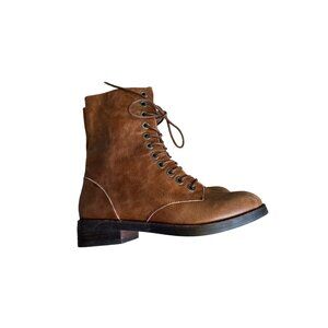 Jeffery Campbell Ibisa Last Size 6.5 Brown Ankle Boots New Lace Up